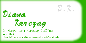 diana karczag business card